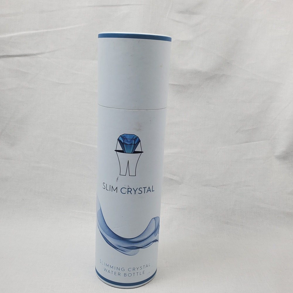 Slim Crystal Infused Slimming Glass Water Bottle w/ Gemstone Hollistic Wellness